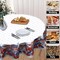 Patriotic Red and Blue Flowers Tablecloth Round 60 Inch 4th of July Memorial Day Table Cloths Polyester Fabric American Flag Table Cover for Kitchen Dining Room Picnic Party Independence Day Outdoor